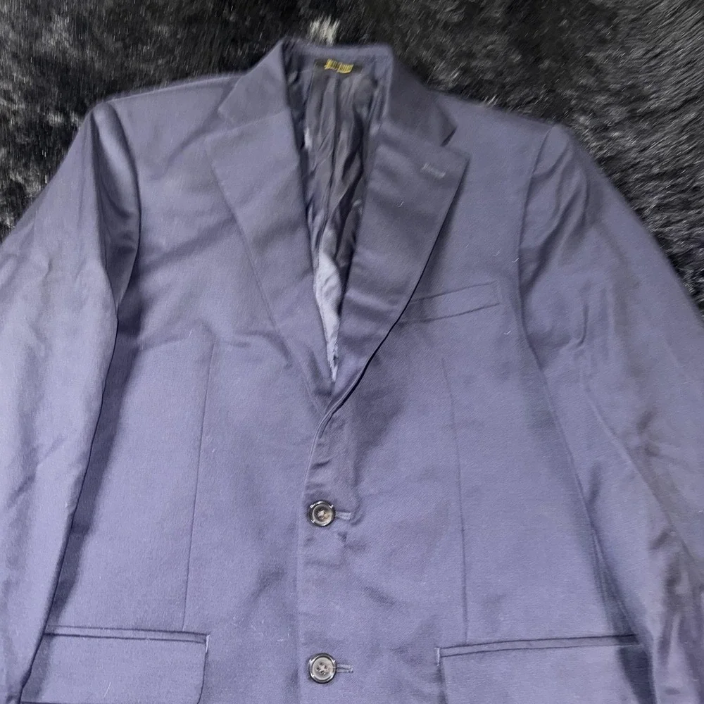 Hickey Freeman Blazer Mens 40R Navy Wool Stretch Two Button Lined Sport‎ Coat